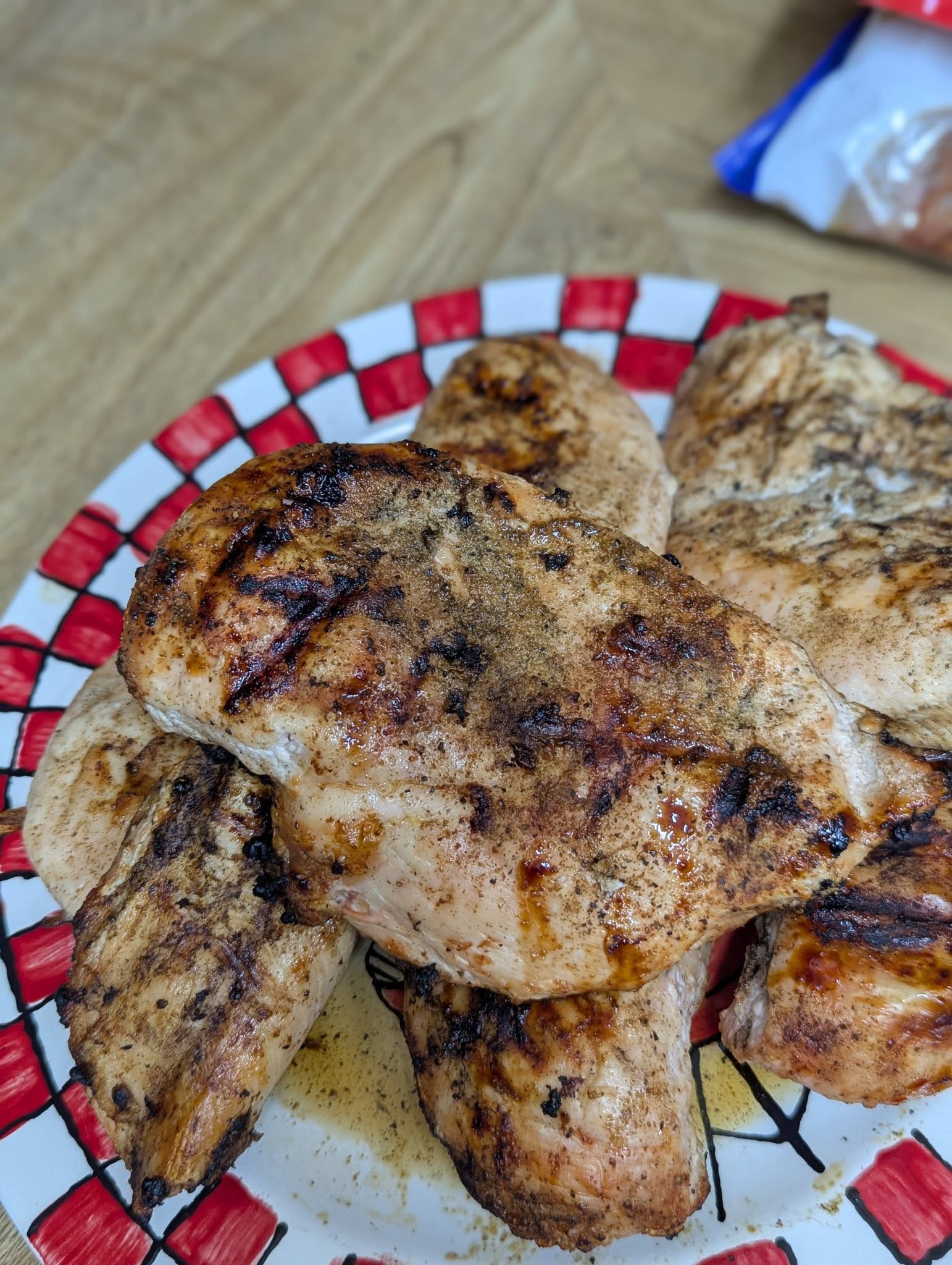 Since my cooking is out of commission for a while my sous chef is helping me out. Great job Logan Wilson and thank you for grilling chicken tonight!! I tried to give him a thumbs up 🤣👍